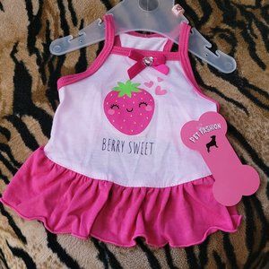 Pet Dress Dog or Cat Summer " Berry Sweet " xs sm med ea. New w/ Tag!